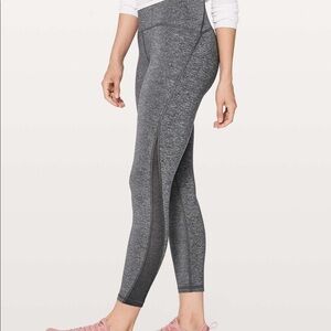 Lululemon Train Times Heathered Black First Release Size 8 Mid-Rise Pockets